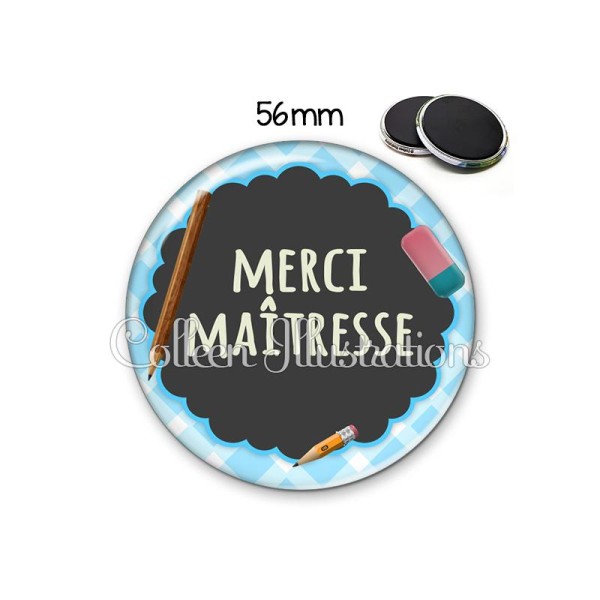 Magnet 56mm Merci maîtresse - Photo n°1