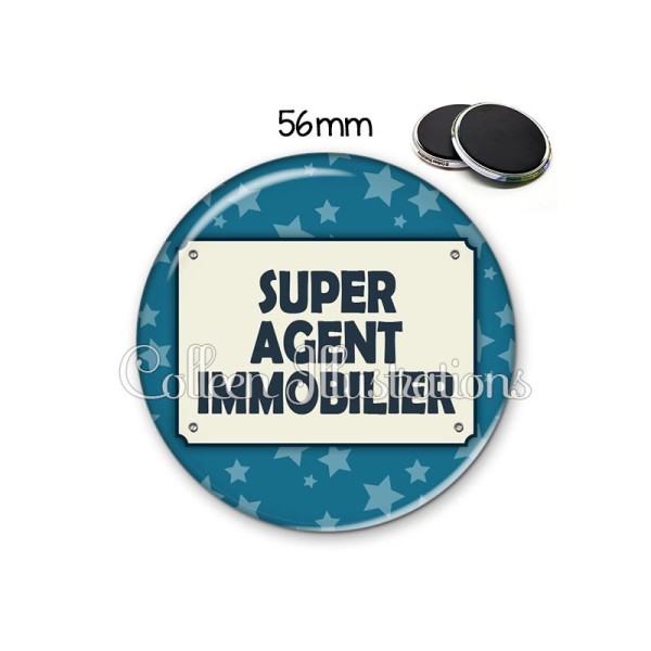 Magnet 56mm Super agent immobilier - Photo n°1