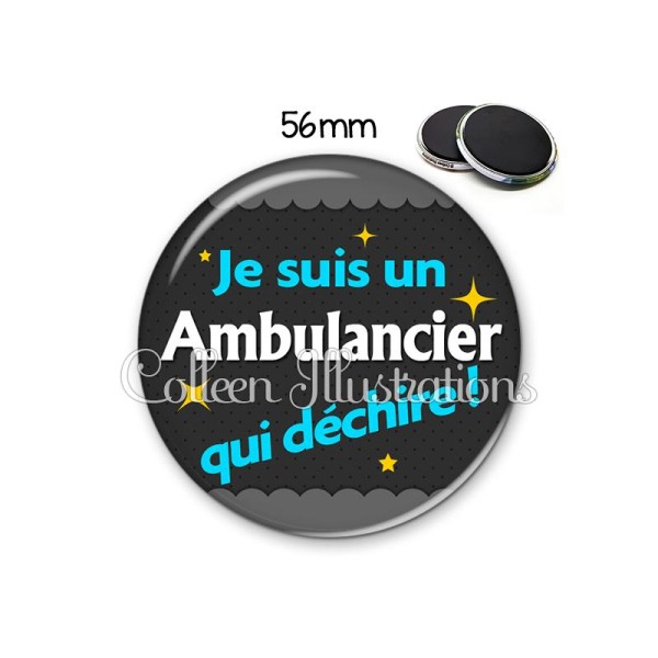 Magnet 56mm Ambulancier qui déchire - Photo n°1
