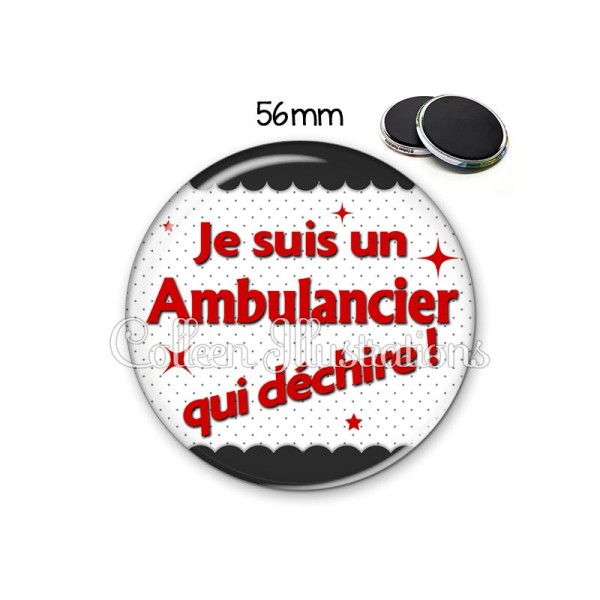 Magnet 56mm Ambulancier qui déchire - Photo n°1