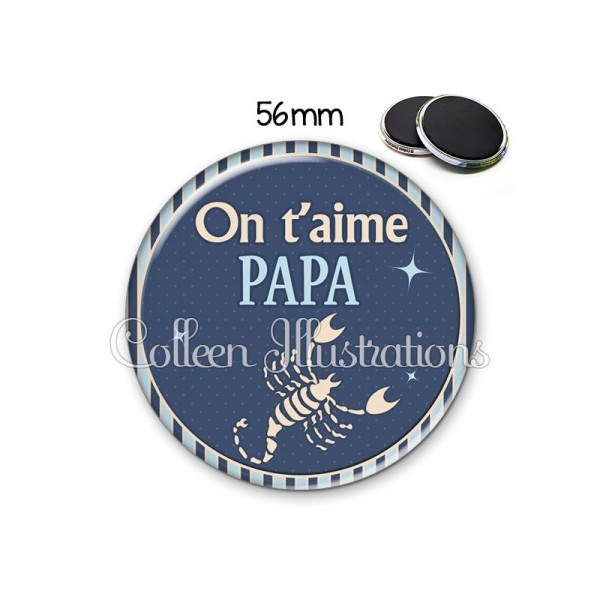 Magnet 56mm Papa on t'aime - Photo n°1