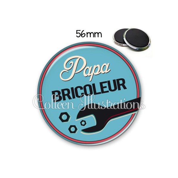 Magnet 56mm Papa bricoleur - Photo n°1