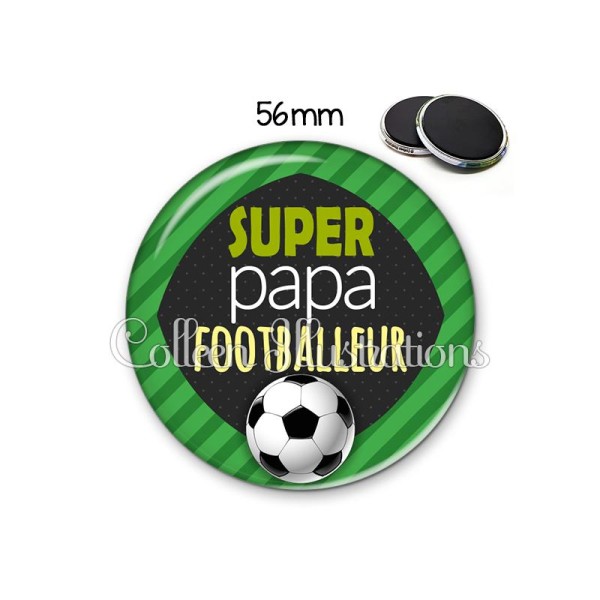 Magnet 56mm Super papa footballeur - Photo n°1