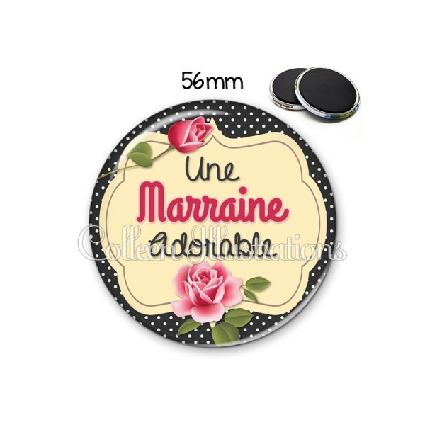 Magnet 56mm Marraine adorable - Photo n°1
