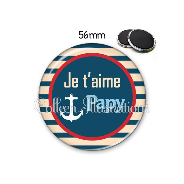Magnet 56mm Je t'aime papy - Photo n°1