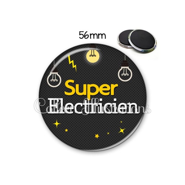 Magnet 56mm Super électricien - Photo n°1