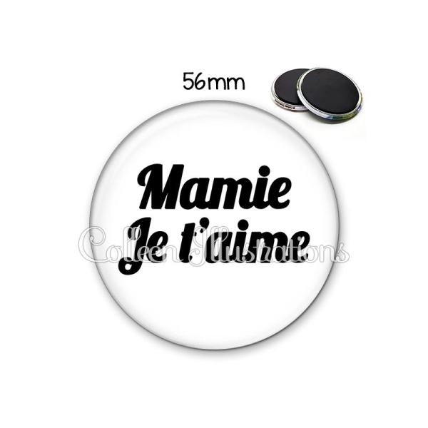 Magnet 56mm Mamie je t'aime - Photo n°1