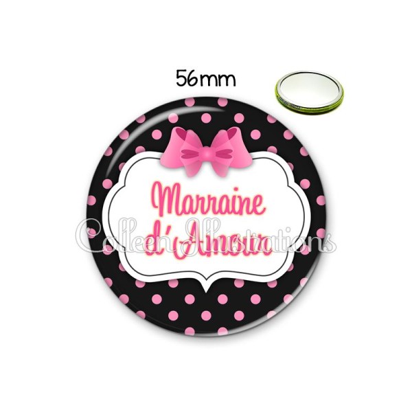 Miroir 56mm Marraine d'amour - Photo n°1