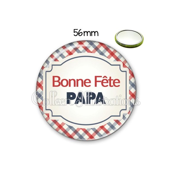 Miroir 56mm Bonne fête papa - Photo n°1
