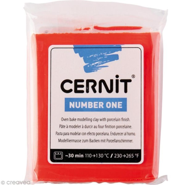 Cernit - Number one - Rouge pavot 56 gr - Photo n°1