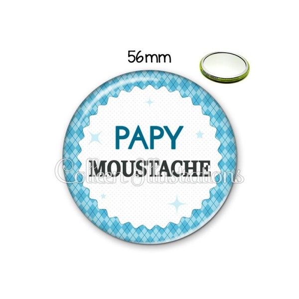 Miroir 56mm Papy moustache - Photo n°1