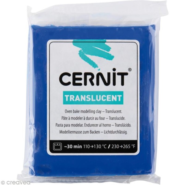 Cernit - Translucent - Bleu saphir 56 gr - Photo n°1