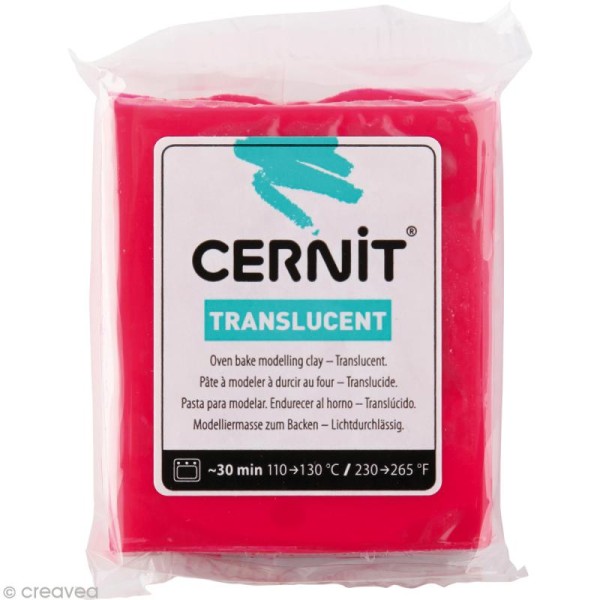 Cernit - Translucent - Rouge rubis 56 gr - Photo n°1