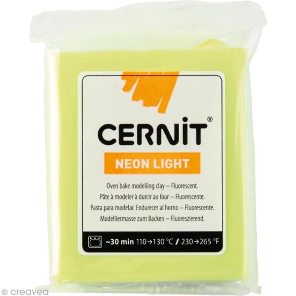 Cernit - Néon light - Jaune 56 gr - Photo n°1