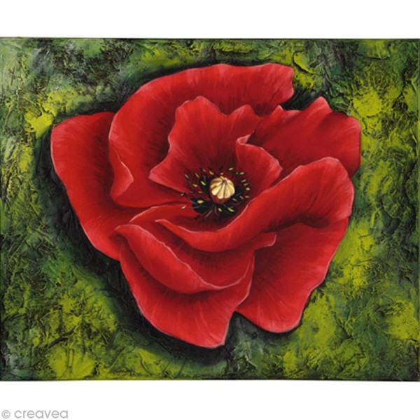 Image 3D Fleur - Coquelicot rouge  - 30 x 40 cm - Photo n°1