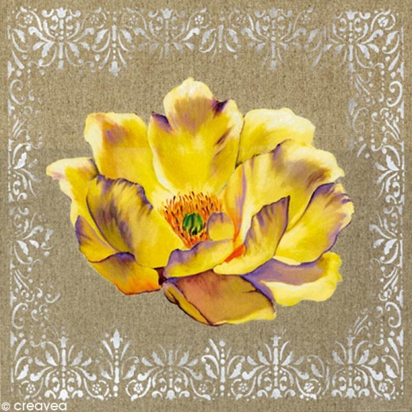 Image 3D Fleur - Fleur jaune - 30 x 30 cm - Photo n°1