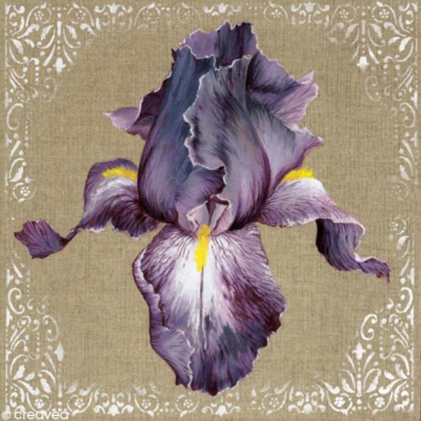 Image 3D Fleur - Iris violet - 30 x 30 cm - Photo n°1