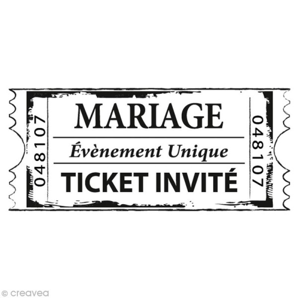 Tampon Mariage - Cinéma - Ticket mariage - 6 x 3 cm - Photo n°1