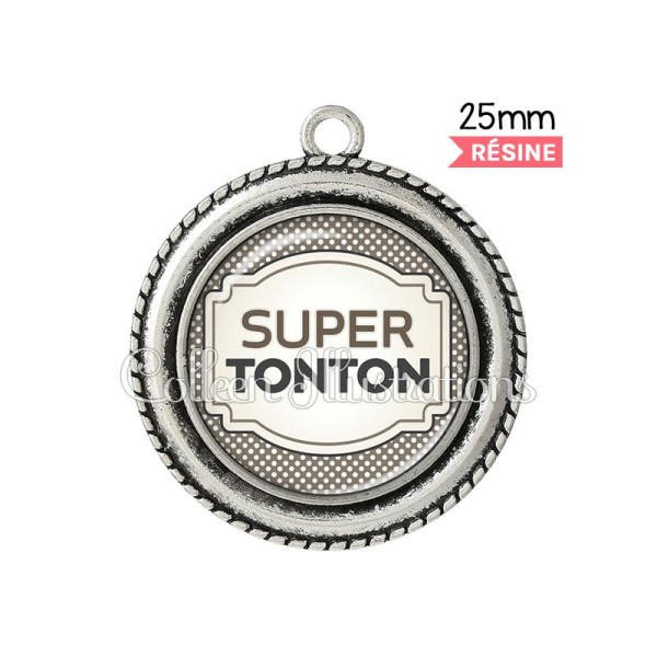 Pendentif résine Super tonton - Photo n°1
