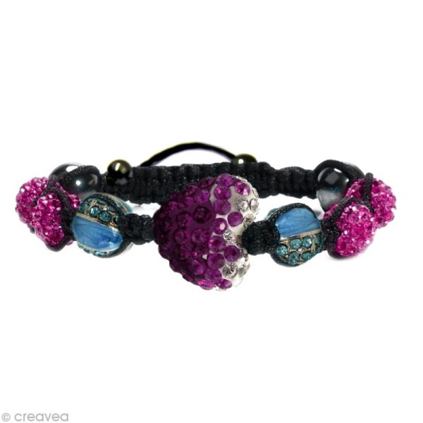 Perle Shamballa 10 mm Deluxe - Violet - Photo n°2