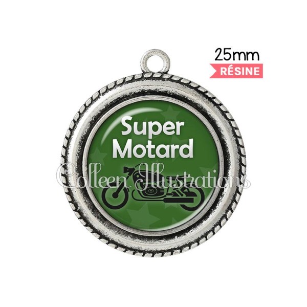 Pendentif résine Super motard - Photo n°1