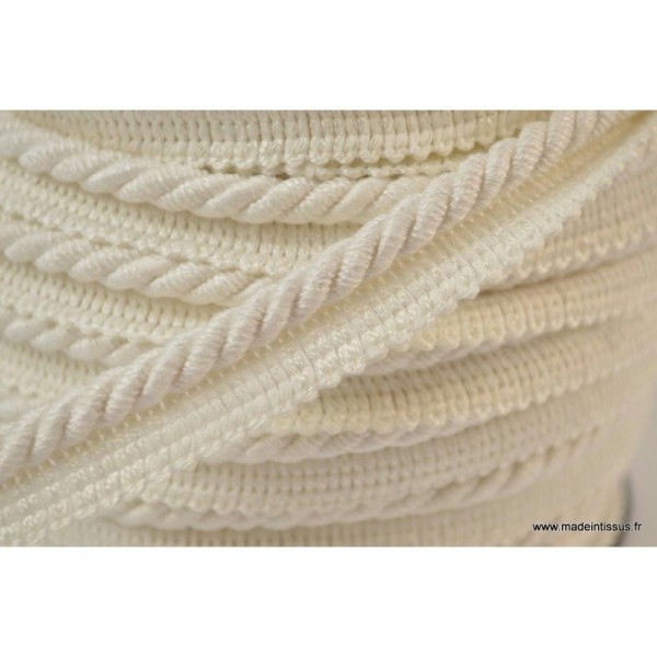 Passepoil en fibre de coton 5mm coloris Blanc - Photo n°1