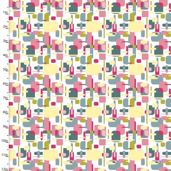 Tissu Coton imprimé formes géométriques multi by 3 Wishes - Photo n°1