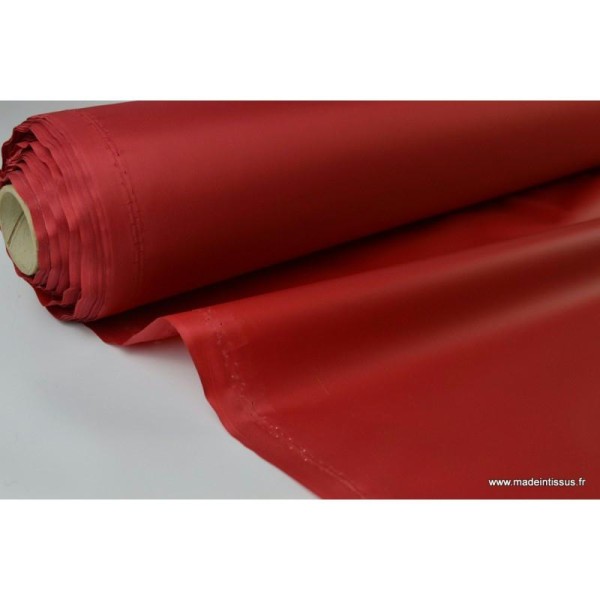 Tissu polyester rouge hermès déperlant pour parapluie - Photo n°1