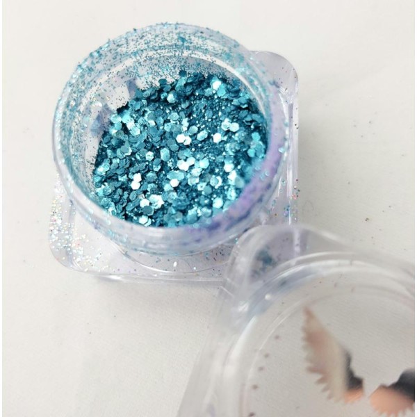 Bio Glitter Turquoise paillettes cosmétique biodégradables - Photo n°1