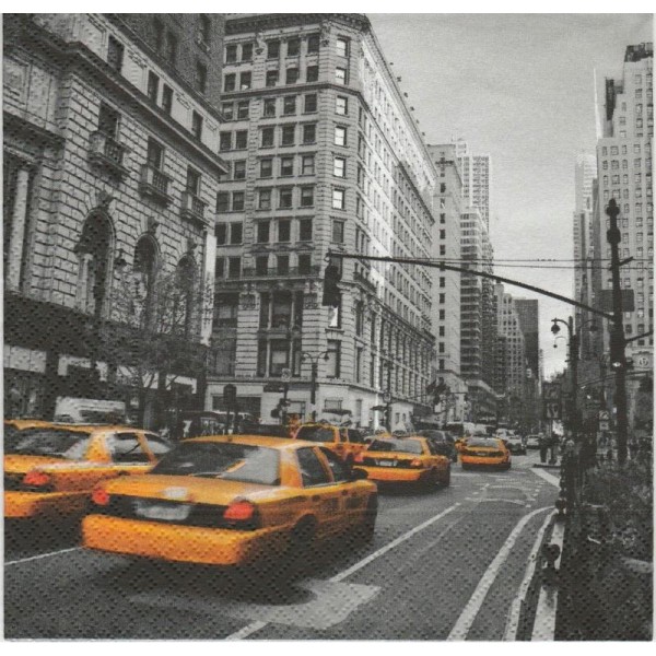 4 Serviettes en papier New York Taxi Format Lunch - Photo n°2