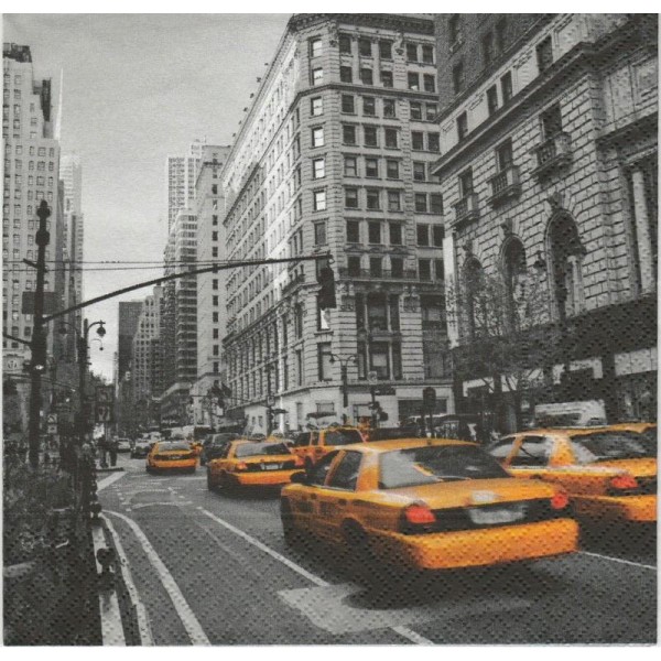 4 Serviettes en papier New York Taxi Format Lunch - Photo n°1