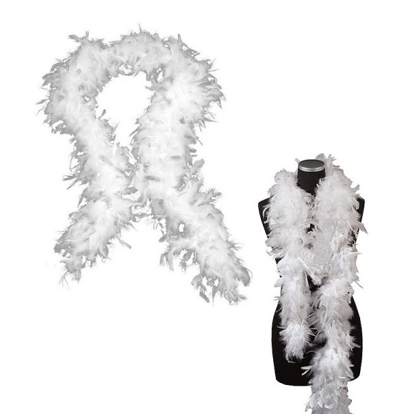 Guirlande Boa en plumes Blanches, 1m50 de long, 50 gr, accessoires ou décoration - Photo n°1
