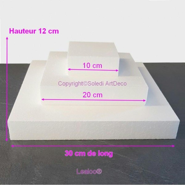 plaque polystyrène carrée - 10cm, 20 cm, 30cm, 40cm, 50cm