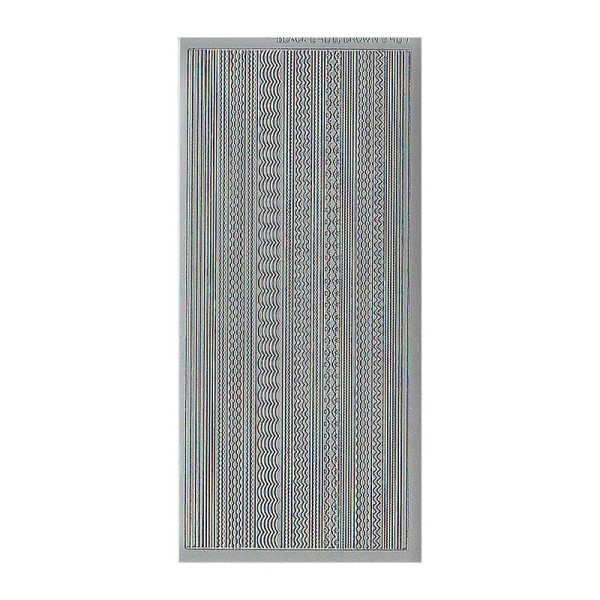 Sticker de contour Bordures et Lignes Argenté, Planche 10x23 cm, autocollants peel off pour scrapboo - Photo n°1