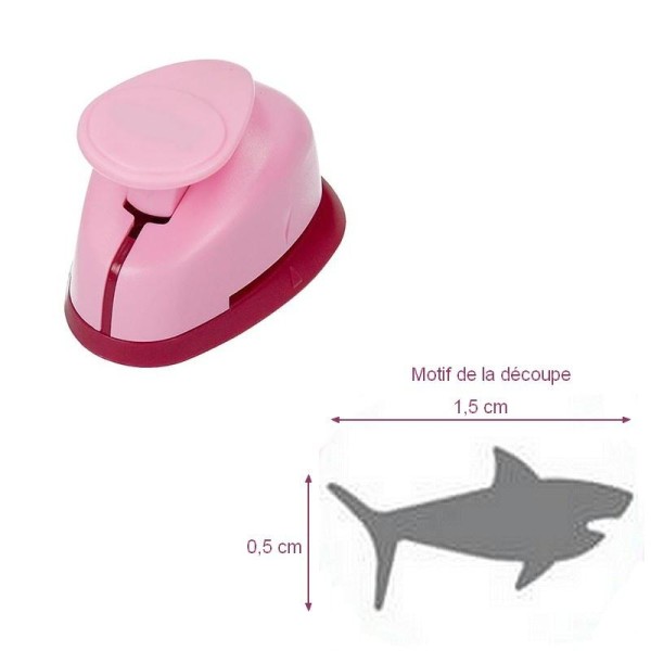 Mini Perforatrice S, Motif Requin, dim. 0,5 x 1,5 cm, pour scrapbooking, maritime - Photo n°1