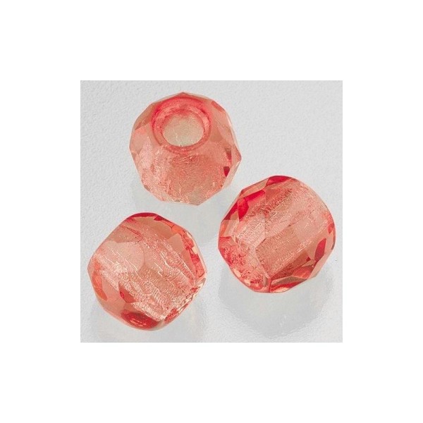 Perles bombées en verre facetté 10 mm à grand trou, lot de 6 - Photo n°3