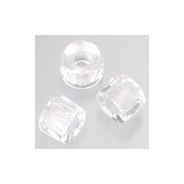Perles cylindrique en verre facetté 9 mm à grand trou, lot de 6 - Photo n°2
