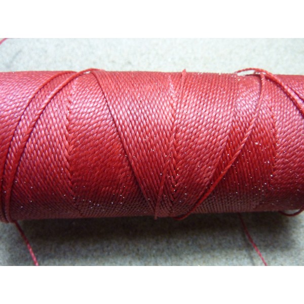 R-7m Fil Polyester Ciré De Couleur Rouge 0,8mm - Photo n°2