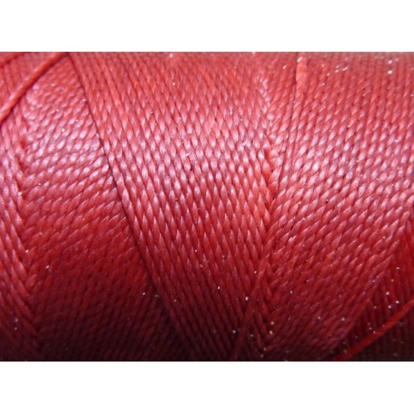 R-7m Fil Polyester Ciré De Couleur Rouge 0,8mm - Photo n°1
