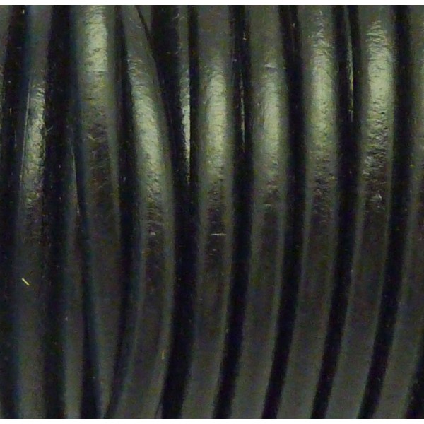 R-1m De Cordon Cuir Rond 5,3mm De Couleur Noir - Photo n°2