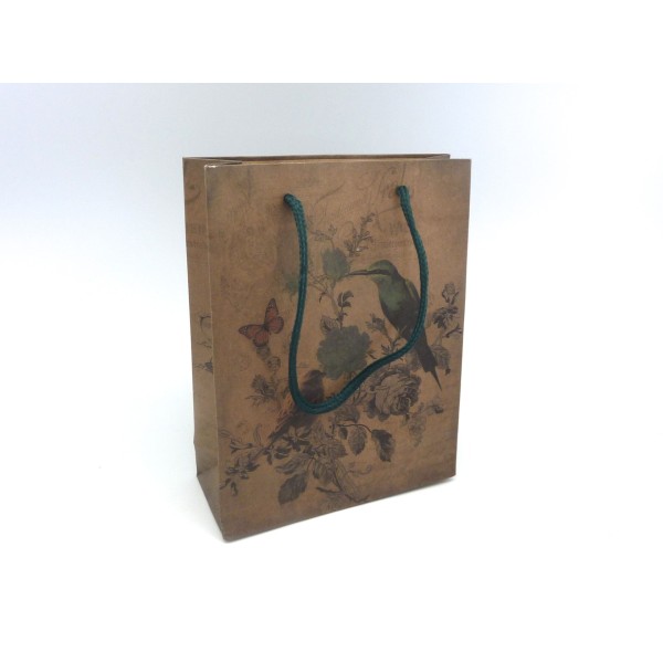 R-pochette Cadeaux 19 X 15cm Oiseau, Papillon À Soufflet En Papier Épais - Photo n°2