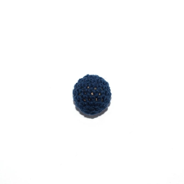 Perle crochet 16 mm bleu marine - Photo n°1