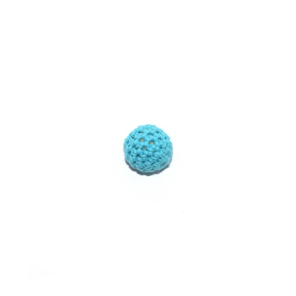 Perle crochet 16 mm turquoise - Photo n°1