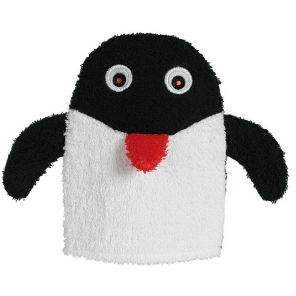 Gant toilette pingouin en coton - Photo n°1