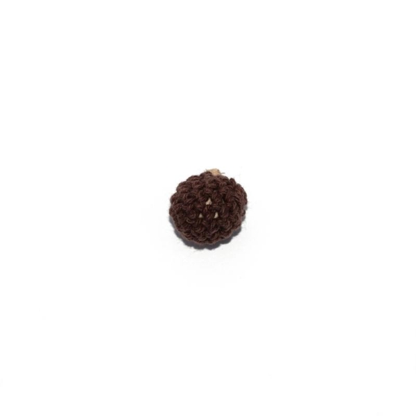 Perle crochet 16 mm marron - Photo n°1