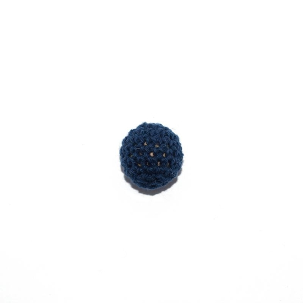 Perle crochet 20 mm bleu marine - Photo n°1