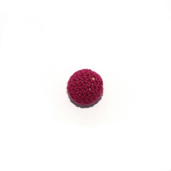 Perle crochet 20 mm framboise - Photo n°1