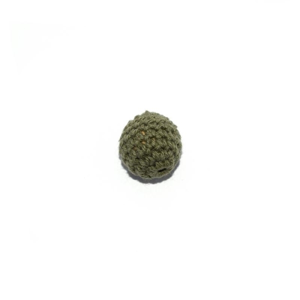Perle crochet 20 mm kaki - Photo n°1