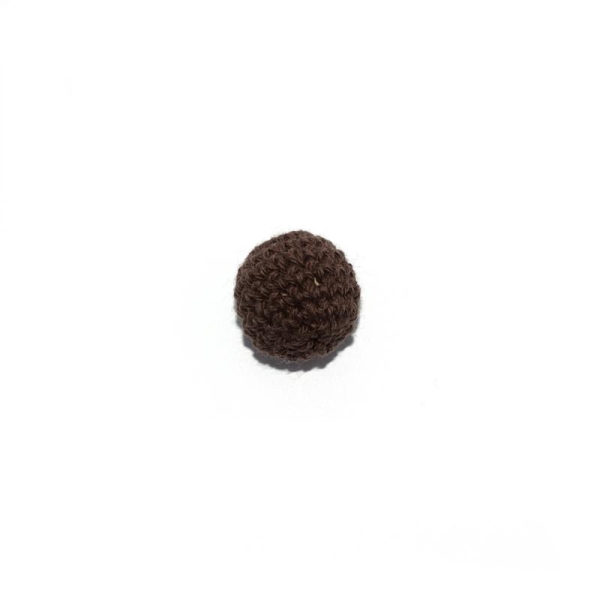 Perle crochet 20 mm marron - Photo n°1