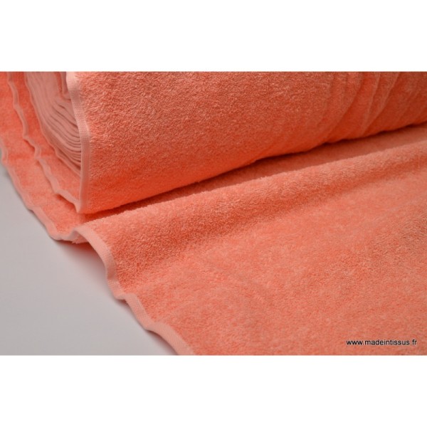 Tissu Eponge 100% coton corail lisiere cousue. - Photo n°2
